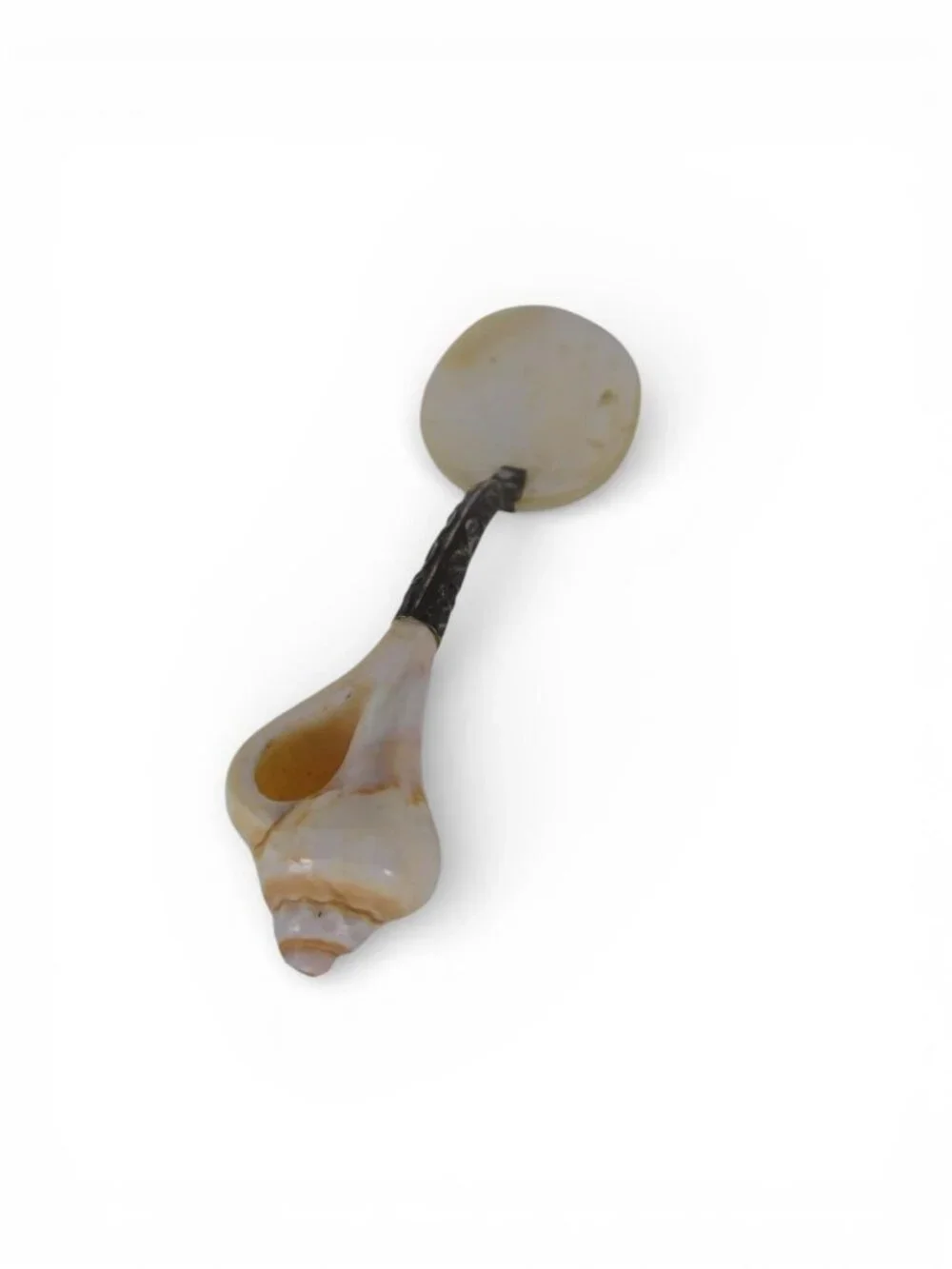 Vintage Mother of Pearl Caviar Spoon Shell Handle Silverplate Serving Utensil